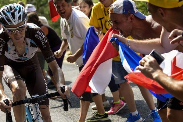 Romain Bardet, lors de la 14ème étape du Tour de France 2015 entre Rodez et Mende.