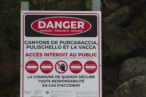 Depuis le 29 avril, un arrêté municipal interdit l'accès aux canyons de Purcaraccia, Pulischellu et la Vacca, sans guide professionnel.