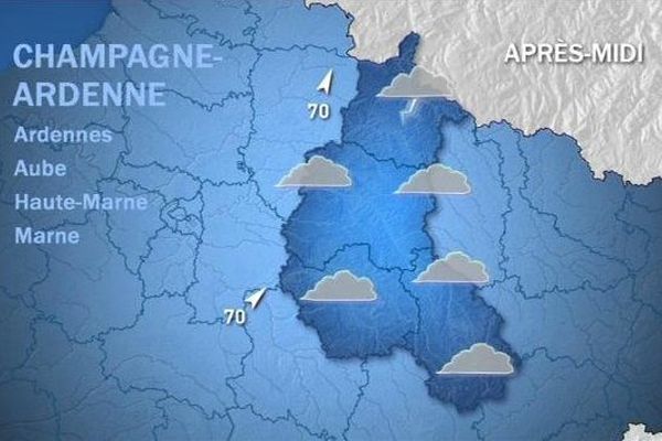 Carte prévision météo pour l'après-midi de ce dimanche 23 août 2015.