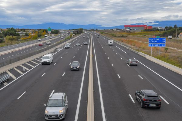 L'autoroute A9 à hauteur de Perpignan.