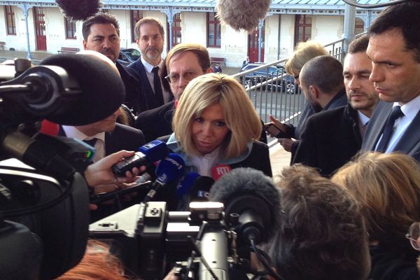 Brigitte Macron au lycée Carnot de Dijon, le 5 mars 2018