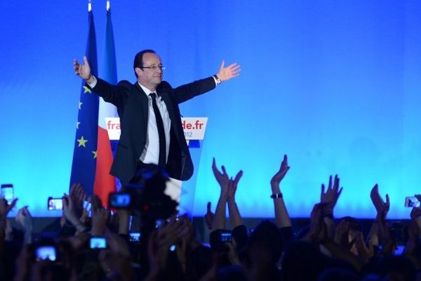 François Hollande à Tulle, le soir de sa victoire le 6 mai 2012.