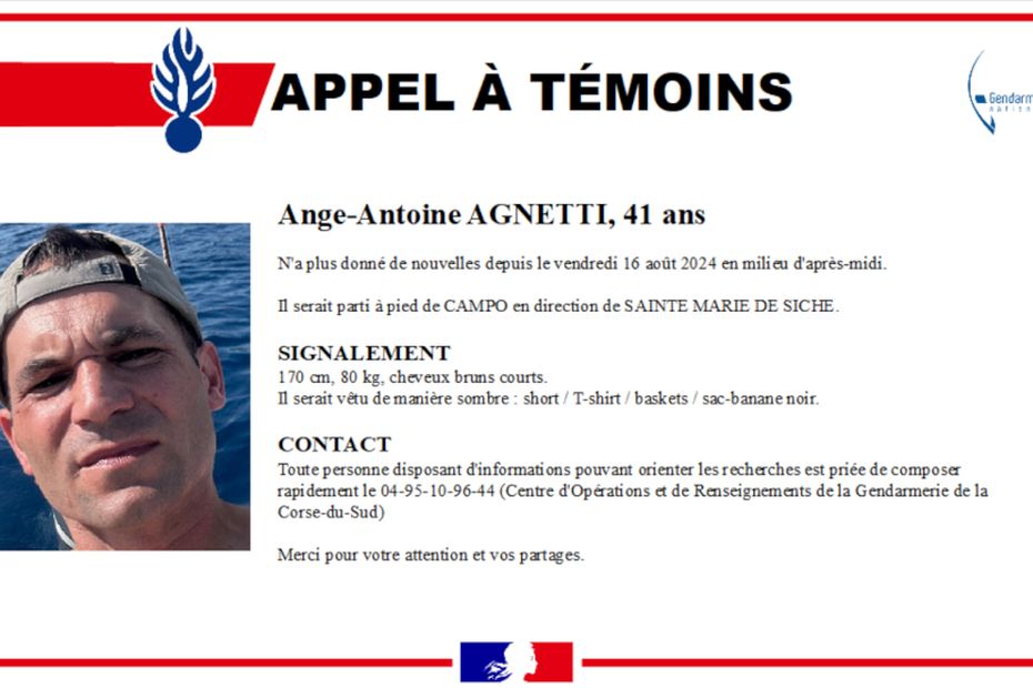 Disappearance of Ange-Antoine Agnetti: the criminal lead favored