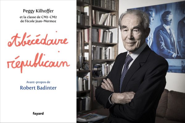 Robert Badinter signe l'avant-propos de l'Abécédaire républicain des écoliers de Jean-Mermoz à Schiltigheim.