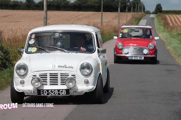 Vroum, détours dans l'Orne à bord des Austin minis de Erwann Guiochon et Renaud Surteauville