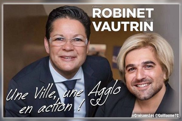 Détournement humoristique de l'affiche de campagne d'Arnaud Robinet et Catherine Vautrin (UMP)