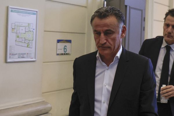 Christophe Galtier quittant le tribunal correctionnel de Nice, le 15 décembre 2023.