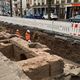 Sous la rue de Sébastopol, les vestiges de l'Ancienne gare de Strasbourg côtoient des ruines du Moyen-âge.