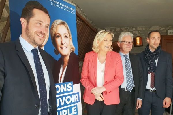 Marine Le Pen venue avec Nicolas Bay soutenir le candidat RN Hervé Juvin.