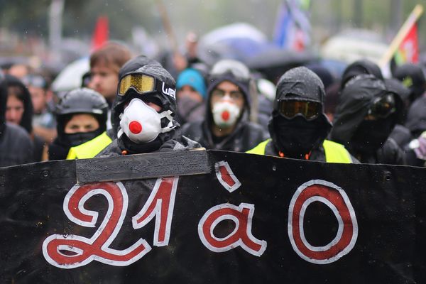 Le 21e samedi de manifestation des Gilets jaunes à Nantes le 6 avril 2019.