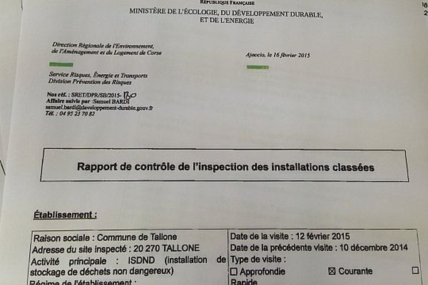 Ce rapport a été rédigé en février dernier.