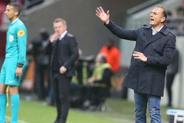 Michel Der Zakarian au stade Delaune, à Reims, sous les couleurs de Nantes