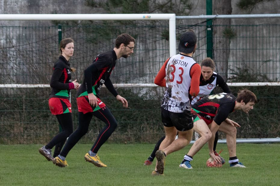 Ungewöhnlich.  Französische und deutsch-holländische Rugbymannschaften trainieren in Golmar für den nächsten Europapokal