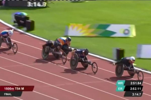 Julien Casoli, médaille d'argent aux championnats d'Europe handisport de Berlin (1500m T54)