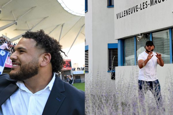 Mohamed Haouas à la Rochelle le 3 mai dernier lors du match MHR/La Rochelle - Mohamed Haouas à sa sortie de prison le 30 mai.