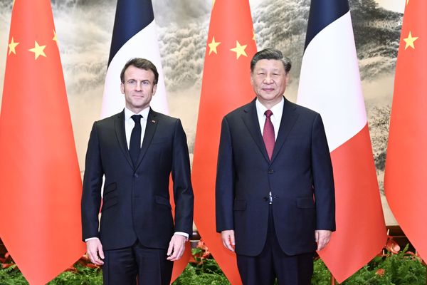 Emmanuel Macron et Xi Jinping lors de la visite officielle du président français à Pékin en avril 2023.