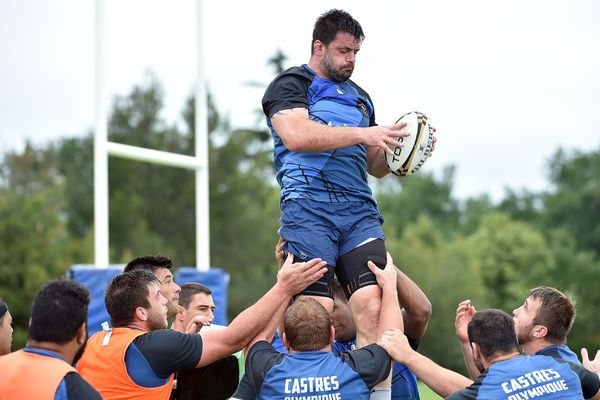 Entrainement du Castres Olympique avant le match de samedi contre Montpellier pour la finale du Top 14


