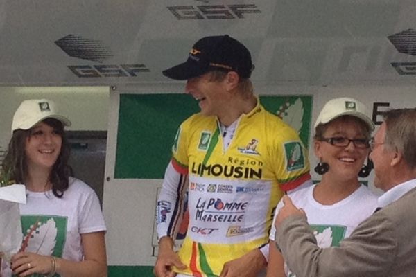 Le lituanien Evaldas Siskevicius, maillot jaune à l'issue de la 2ème étape du Tour du Limousin
