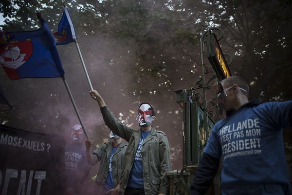 Manifestants du Bloc Identitaire en 2012