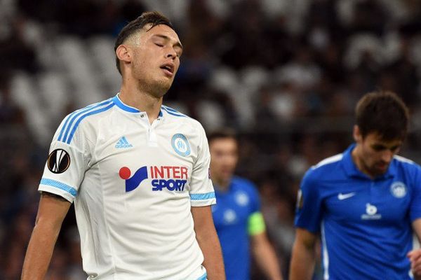 Lucas Ocampos après la défaite de l'OM contre Slovan Liberec.