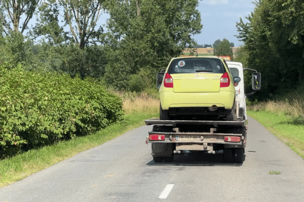 Ce véhicule a pris part au choc avec les cyclistes