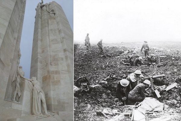 Le Monument canadien de Vimy célèbre la victoire des troupes canadiennes sur la fameuse crête en avril 1917.