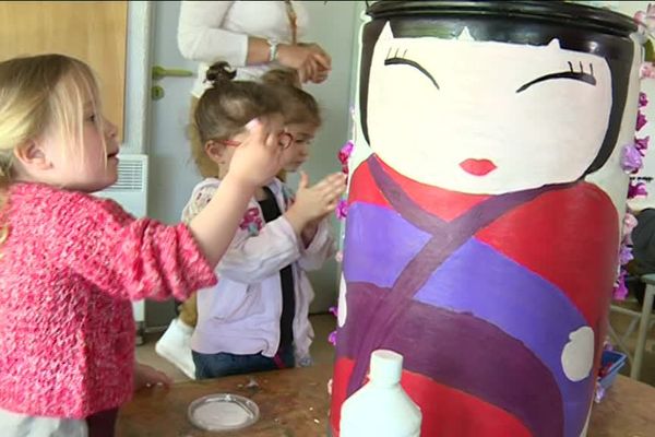 Les oeuvres des petits élèves de l'école Saint-Antoine de Grasse.