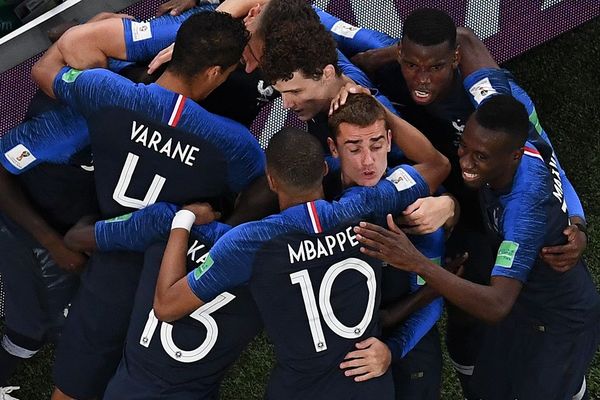 La joie des Bleus après le but d'Umtiti