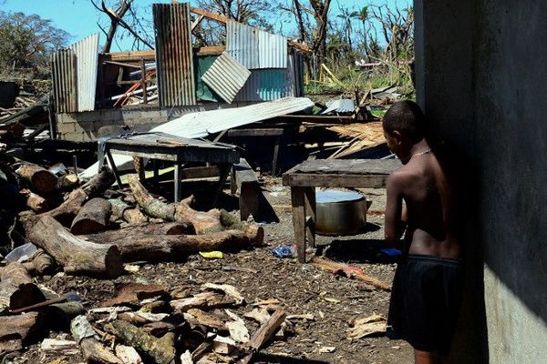 Passage du cyclone PAM sur l'île de Tanna au Vanuatu