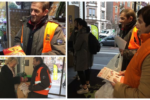 Huguette et Jean-Louis, bénévoles à Strasbourg, pour la collecte de la Banque alimentaire 2019.