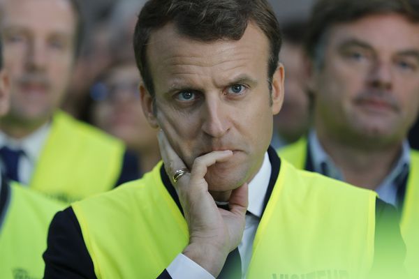 Emmanuel Macron en visite à l'usine Whirlpool d'Amiens le 3 octobre 2017