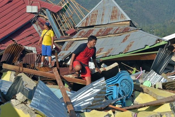 Des survivants après le séisme et le tsunami qui ont touché la région.