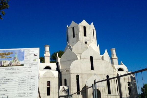 L'Eglise orthodoxe russe Tous-les-Saints en chantier à Strasbourg.