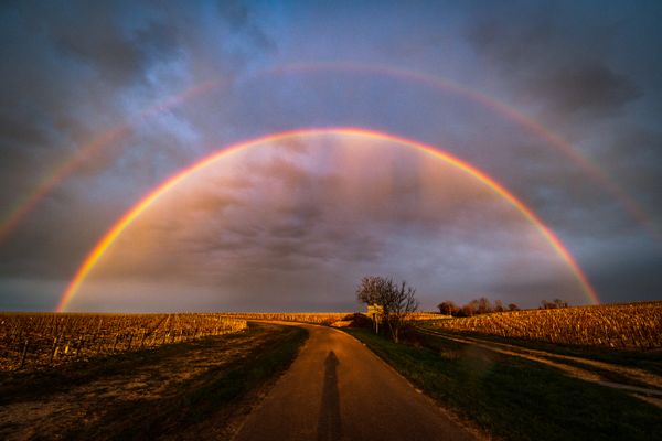 Jérémy Faillat a capturé cet arc-en-ciel en rentrant du travail sur la route de Chablis.