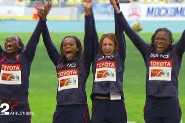 18/08/13 - Les relayeuses françaises sacrées vice-championnes du monde à Moscou : la joie sera de courte durée