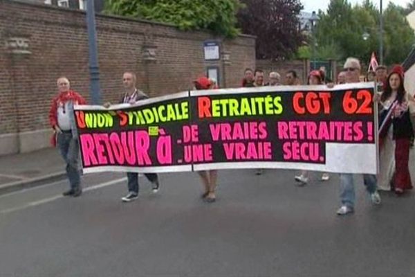 Manifestation des retraités à Arras ce mardi.