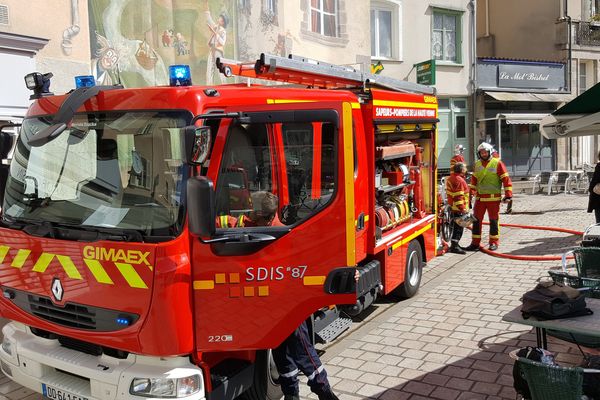 Intervention de pompiers à Limoges.