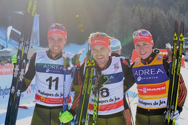 Fabian Riessle remporte la course devant Johannes Rydzek et Eric Frentzel 