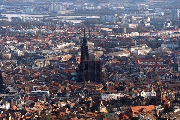 Vue aérienne de Strasbourg