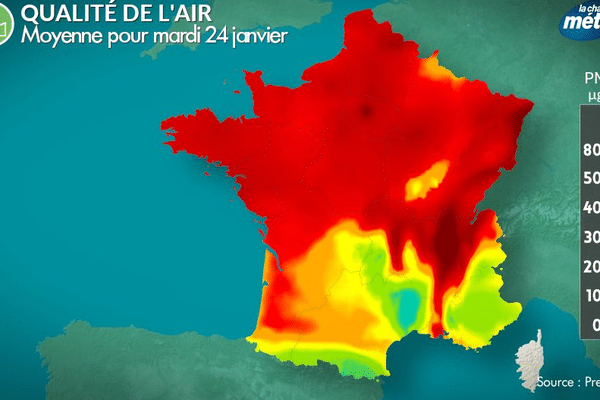 Alors que la majeure partie de la France étouffe en rouge dans la pollution aux particules fines, l'ancienne région Languedoc-Roussillon semble échapper à cet inquiétant phénomène 