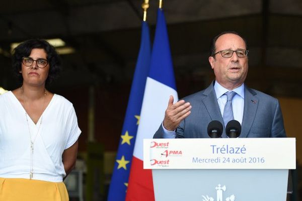 François Hollande à Trélazé (Maine-et-Loire), le 24 août 2016.