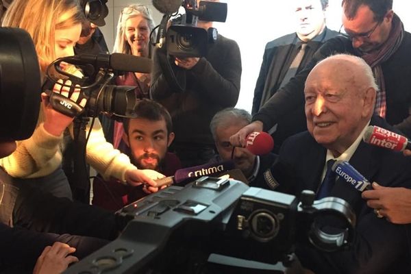 Jean-Claude Gaudin lors de ses derniers voeux à la presse en tant que maire de Marseille.