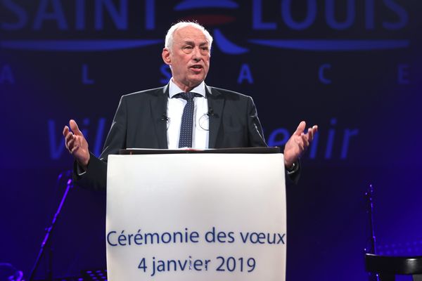 Jean-Marie Zoellé lors de la cérémonie des voeux 2019 de la commune de Saint-Louis au Forum