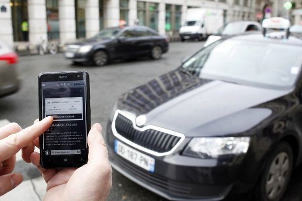 L'application Uber sur un smartphone.