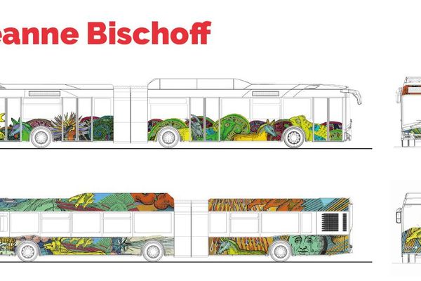 Le projet artistique proposé par Jeanne Bischoff pour les bus de Strasbourg.