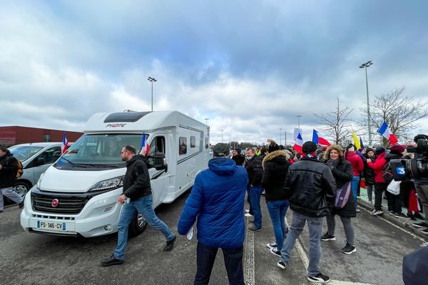 Les manifestants du "Convoi de la liberté" partis de Nancy le 11 février (Meurthe-et-Moselle)