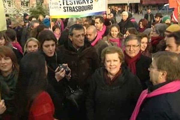 Plus de 200 manifestants rassemblés place Kléber à Strasbourg