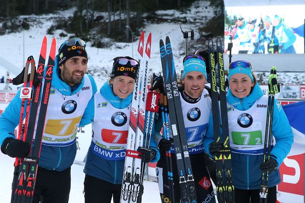 Dimanche 2 décembre 2018, biathlon : les Français vainqueurs du relais