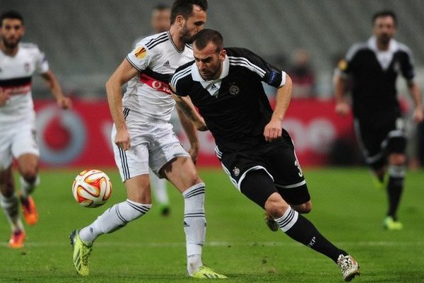 L'attaquant du Partizan Belgrade Petar Skuletic le 6 novembre 2014 à Istambul face au Besiktas 