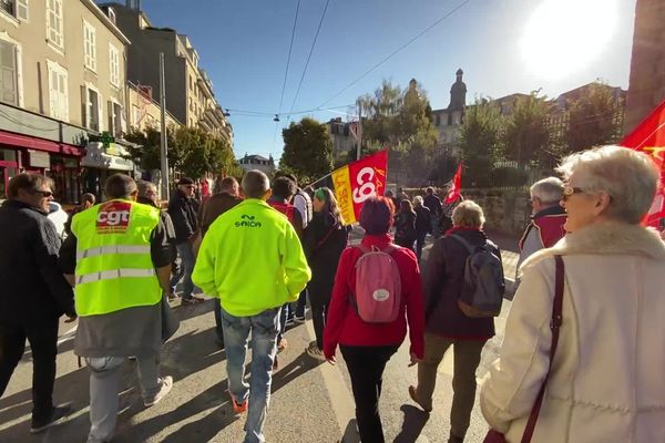 Manifestation contre la réforme des retraites à Limoges à l'appel de la CGT le 10 novembre 2022